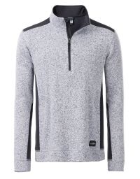 Herren Fleece Arbeitspullover in Weiß-Grau